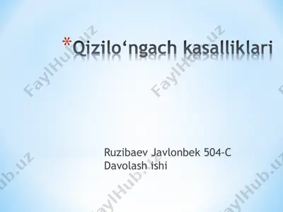 qizilo‘ngach kasalliklari — PPT