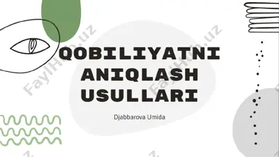 qobiliyatni aniqlash usullari — PPTX