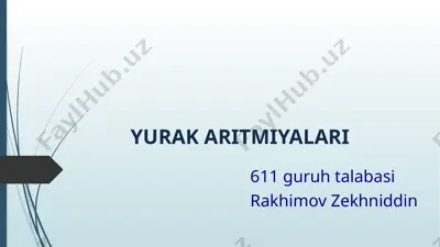 yurak aritmiyalari — PPTX