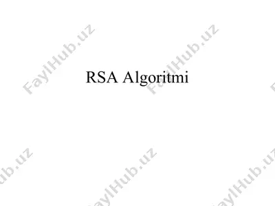 rsa algoritmi — PPT