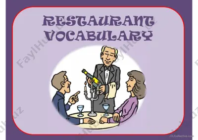 restaurant vocabulary — PDF