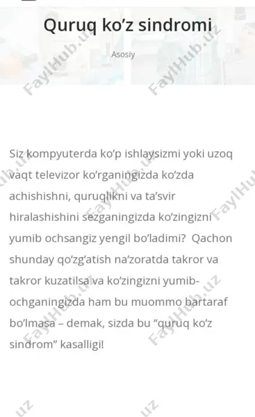 qurugq ko’z sindromi — PDF