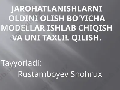 jarohatlanishlar modellari va unit tahlil qilish — PPTX