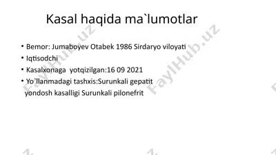 kasal haqida ma`lumotlar — PPTX