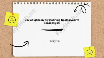 davlat iqtisodiy siyosatining tipalogiyasi va konsepsiyasi — PPTX