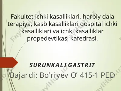 surunkali gastrit — PPT