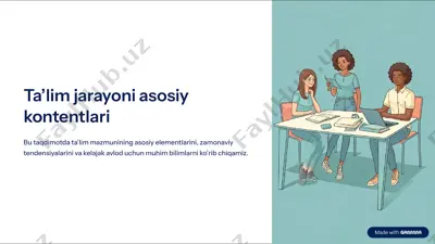 ta'lim jarayoni asosiy kontentlari — PDF