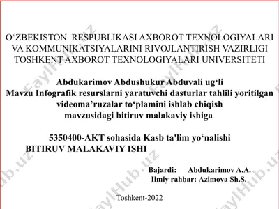 infografik resurslarni yaratuvchi dasturlar tahlili yoritilgan video ma’ruzalar to‘plami — PPTX