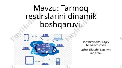 tarmoq resurslarini dinamik boshqarish — PPTX