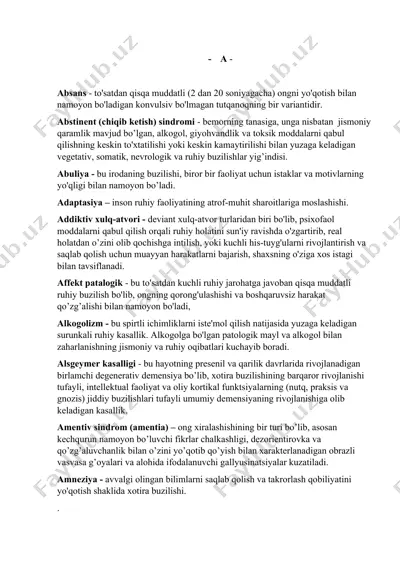 psixiatriya so'zlari lug'ati — DOCX