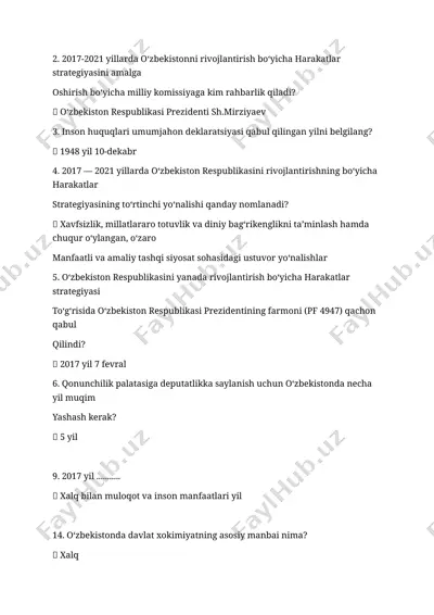 o‘zbekistonni rivojlantirish bo‘yicha harakatlar strategiyasi ma’lumotlari — DOCX