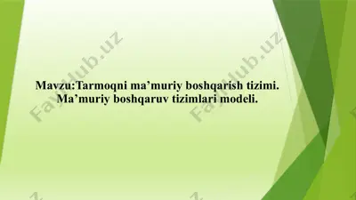 ma’muriy boshqaruvi tizimlar modeli — PPTX