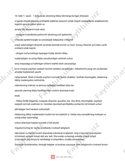 engawaloaholi tashqi madaniyat va tibbiy bilimlargan o‘rganib chiqish dasturini ishlab chiqish — PDF