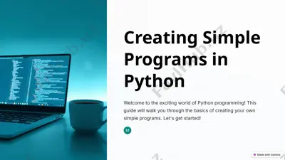 creating simple programs in python — PPTX