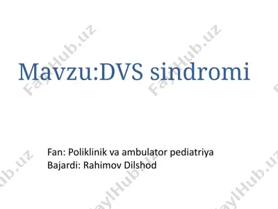 dvs sindromi — PPTX