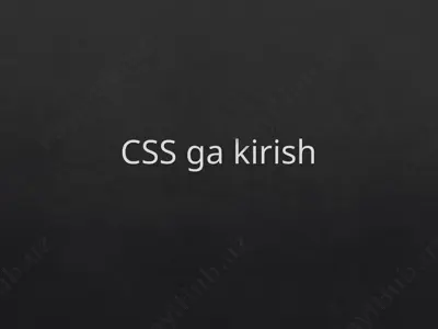 css ga kirish — PPTX