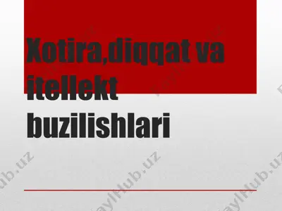 xotira, diqqat va itellektbuzilishlari — PPTX