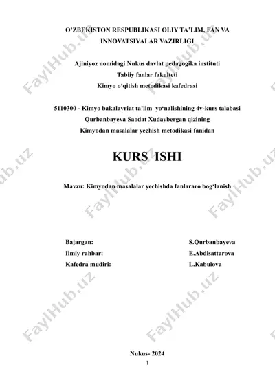 kimyodan masalalar yechish metodikasi — PDF