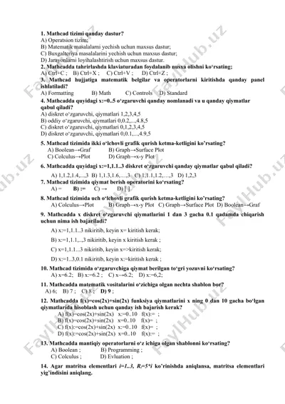 mathcad tizimi — DOCX