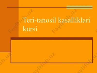 teri-tanosil kasalliklari kursi — PPT