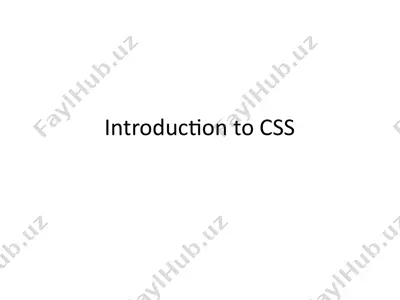 introduction to css — PPTX