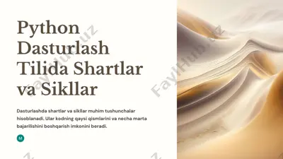 python dasturlash tilida shartlar va sikllar — PPTX