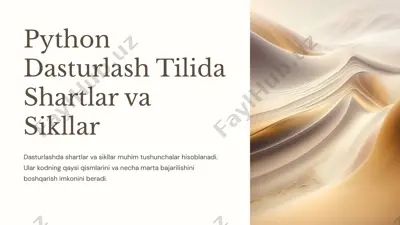 python dasturlash tilida shartlar va sikllar — PPTX