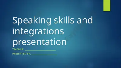 speaking skills and integrations presentation — PPTX