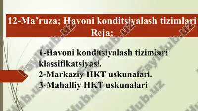 havoni konditsiyalash tizimlari — PPTX