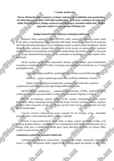 birlamchi tibbiy-sanitariya yordami — DOCX