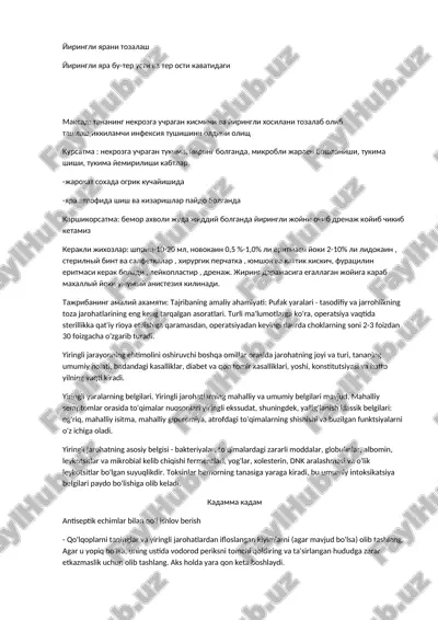 yiringli yarani tozalash — DOCX