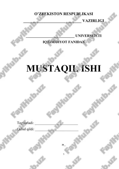 mehnat bozorini tartibga solish va boshqarish — DOCX