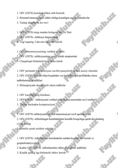 oiv (oits) homiladorlikni olib boorish — DOCX