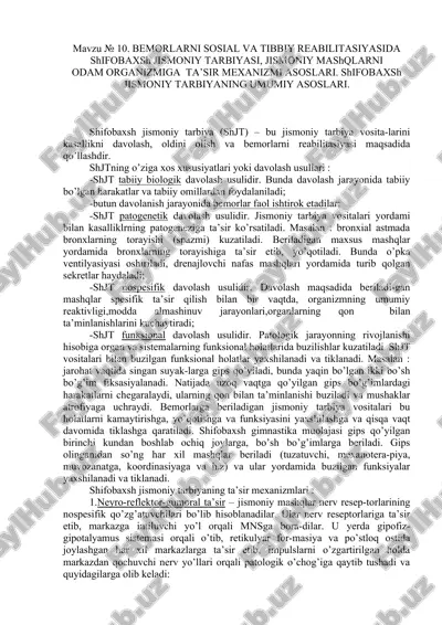 shifobaxsh jismoniy tarbiya (shjt) — DOCX