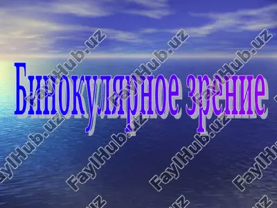 binokulyarnoe zrenie — PPT