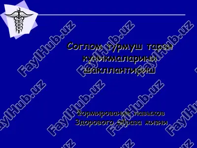 soglom turmush tarzi kunikmalarini shakllantirish — PPT