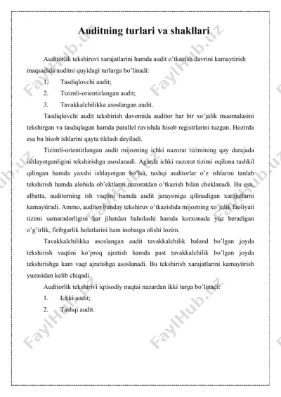 auditning turlari va shakllari — DOCX