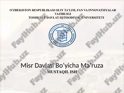 misr davlati bo‘yicha ma’ruza 2021–2025 yillar uchun asosiy iqtisodiy va demografik ko‘rsatkichlar — PPTX