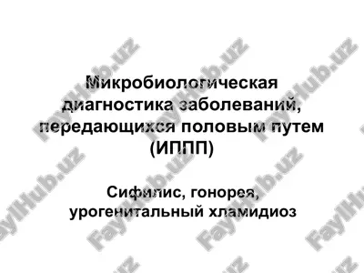 mikrobiologicheskaya diagnostika zabolevaniy, peredayushixsya polovim putem (ippp) — PPT