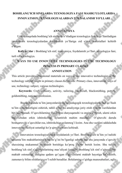 maqola texnologik ta'lim — DOCX