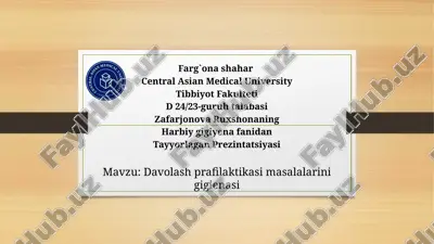 davolash-profilaktika muassasalari gigienasi — PPTX