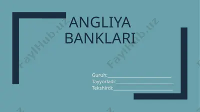 angliya banklari — PPTX
