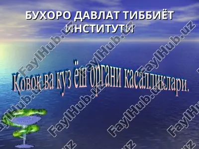 qovoq va kuz yosh organi kasalliklari — PPT