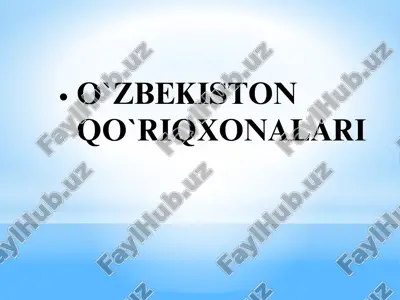 o`zbekiston qo`riqxonalari — PDF