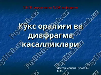 ko'ks oralig'i va diafragma kasalliklari — PPT