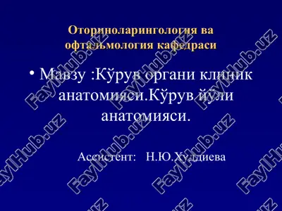 otorinolaringologiya va oftalmologiya kafedrasi — PPT