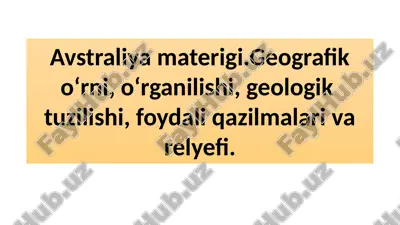 avstraliya materigi — PPTX