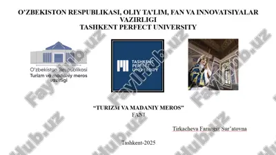 turizm va madaniy meros — PPTX