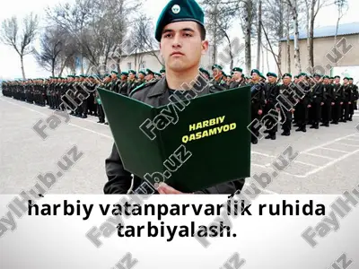 qurolli kuchlari va yoshlarni harbiy vatanparvarlik ruhida tarbiyalash — PPTX