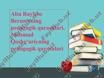 abu rayhon beruniyning pedagogik qarashlari. mahmud qoshgʻariyning pedagogik qarashlari — PPTX